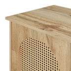 Buffet avec grand espace de rangement et portes en rotin synthétique