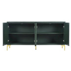 Buffet 4 portes de 152 cm avec portes sculptées et étagères réglables pour entrée, salle à manger, salon