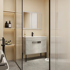 Meuble-lavabo de salle de bain 24 pouces/30 pouces/36 pouces avec évier autoportant/mural, ensemble d'évier en céramique avec étagère réglable