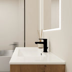 Meuble-lavabo de salle de bain 24 pouces/30 pouces/36 pouces avec évier autoportant/mural, ensemble d'évier en céramique avec étagère réglable