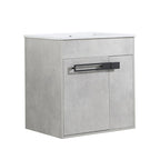 Meuble-lavabo de salle de bain 24 pouces/30 pouces/36 pouces avec évier autoportant/mural, ensemble d'évier en céramique avec étagère réglable