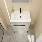 Meuble-lavabo de salle de bain 24 pouces/30 pouces/36 pouces avec évier autoportant/mural, ensemble d'évier en céramique avec étagère réglable