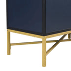 Meuble de Rangement avec Poignées en Métal, Meuble de Rangement d'Entrée avec Étagères, Buffet avec Pieds Croisés en Métal