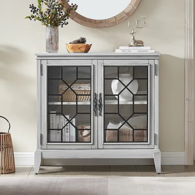 Bahut et buffets, Meuble de rangement d'appoint, console patinée pour entrée, salon, chambre, cuisine
