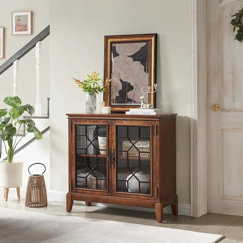 Bahut et buffets, Meuble de rangement d'appoint, console patinée pour entrée, salon, chambre, cuisine