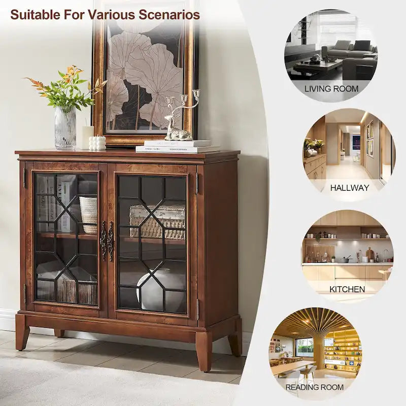 Bahut et buffets, Meuble de rangement d'appoint, console patinée pour entrée, salon, chambre, cuisine