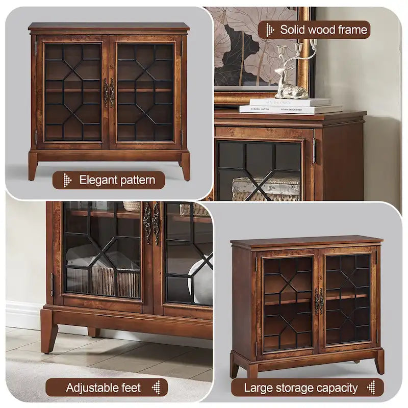 Bahut et buffets, Meuble de rangement d'appoint, console patinée pour entrée, salon, chambre, cuisine