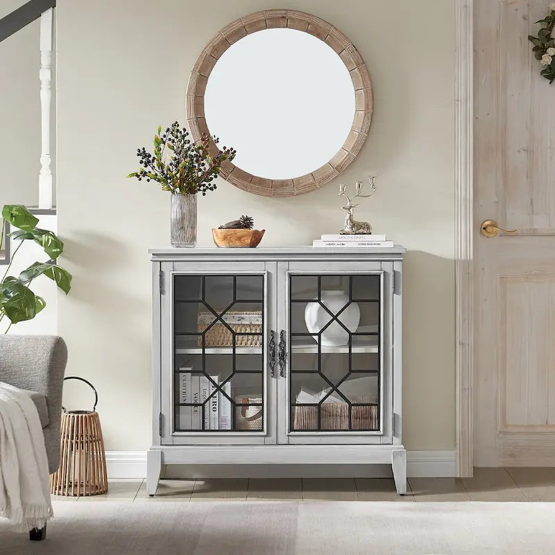 Bahut et buffets, Meuble de rangement d'appoint, console patinée pour entrée, salon, chambre, cuisine