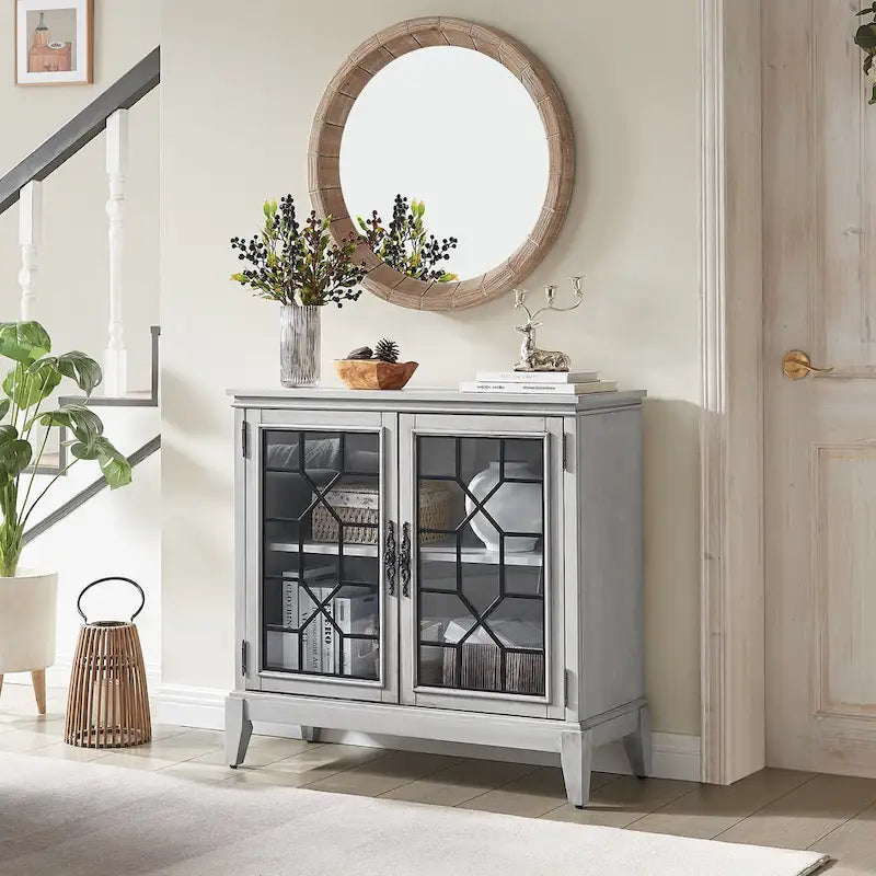 Bahut et buffets, Meuble de rangement d'appoint, console patinée pour entrée, salon, chambre, cuisine
