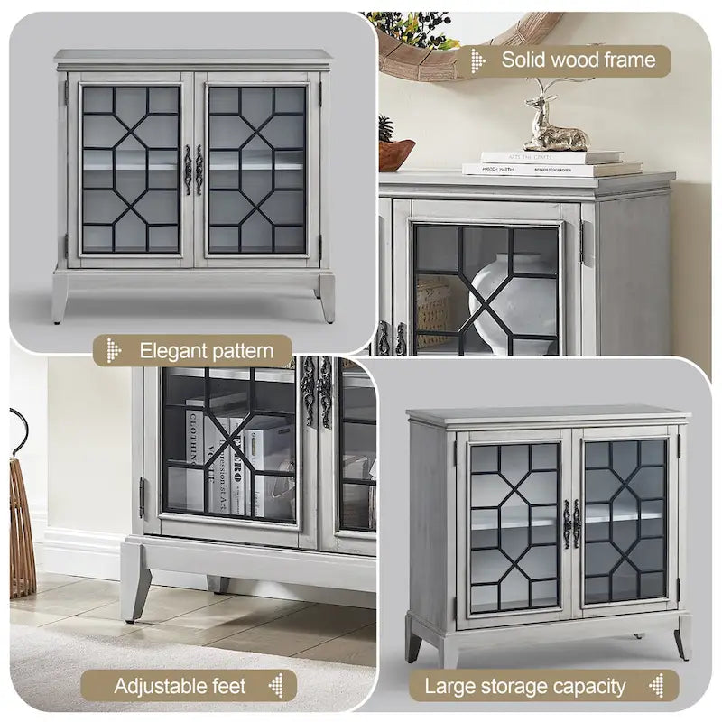 Bahut et buffets, Meuble de rangement d'appoint, console patinée pour entrée, salon, chambre, cuisine