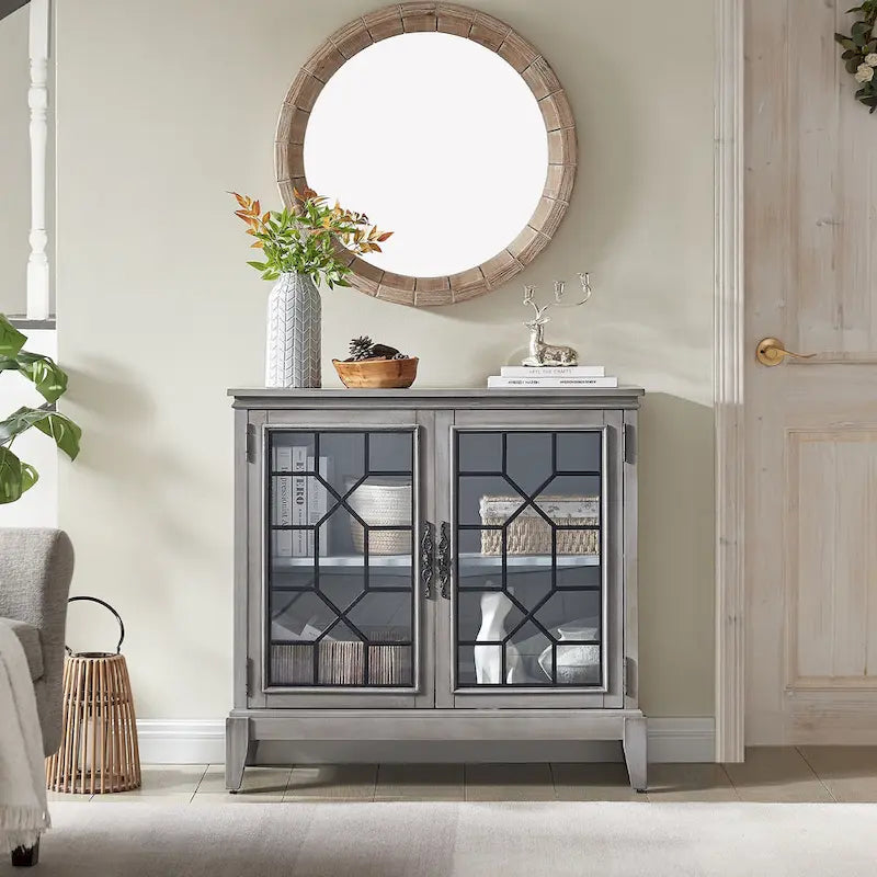 Bahut et buffets, Meuble de rangement d'appoint, console patinée pour entrée, salon, chambre, cuisine