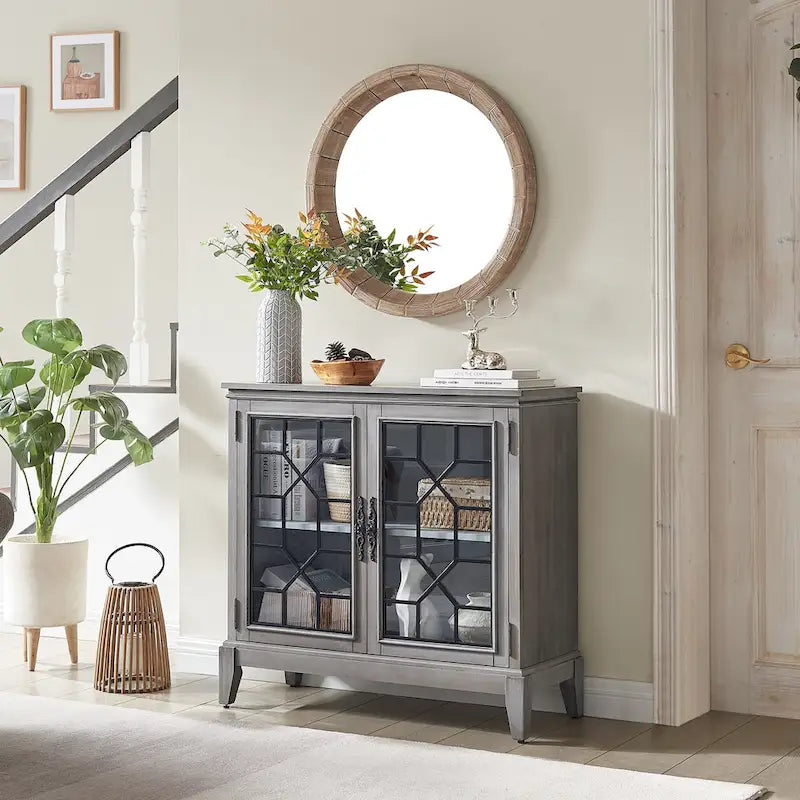 Bahut et buffets, Meuble de rangement d'appoint, console patinée pour entrée, salon, chambre, cuisine