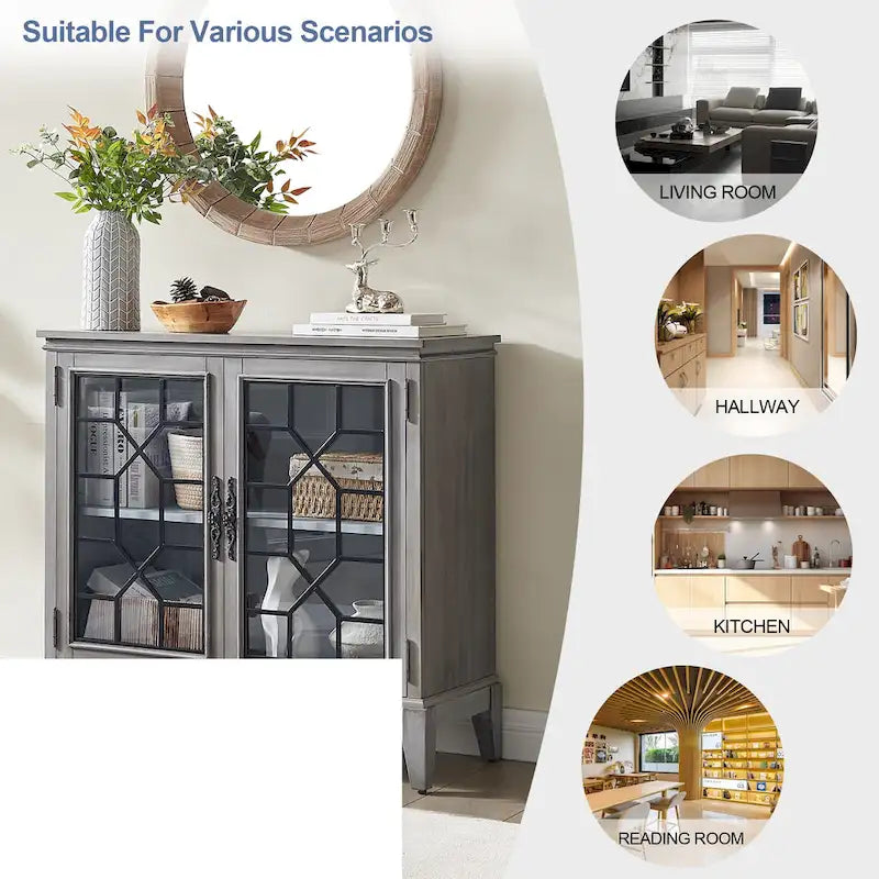 Bahut et buffets, Meuble de rangement d'appoint, console patinée pour entrée, salon, chambre, cuisine