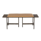 Banc contemporain Chloé avec assise rembourrée et accent en bois
