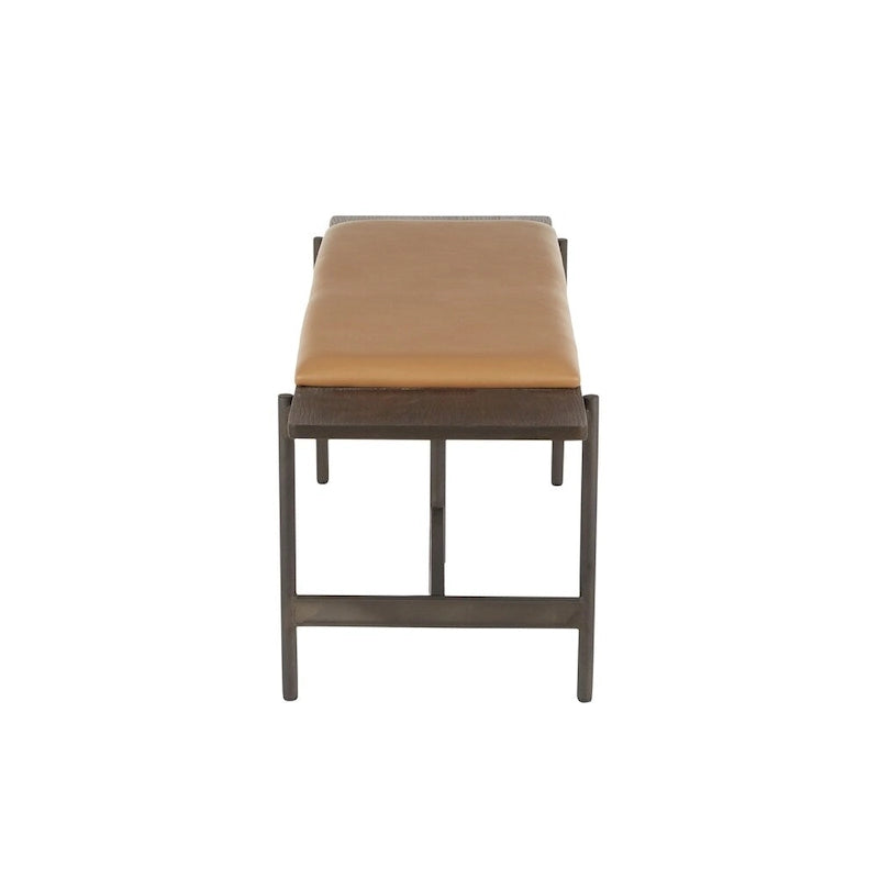 Banc contemporain Chloé avec assise rembourrée et accent en bois