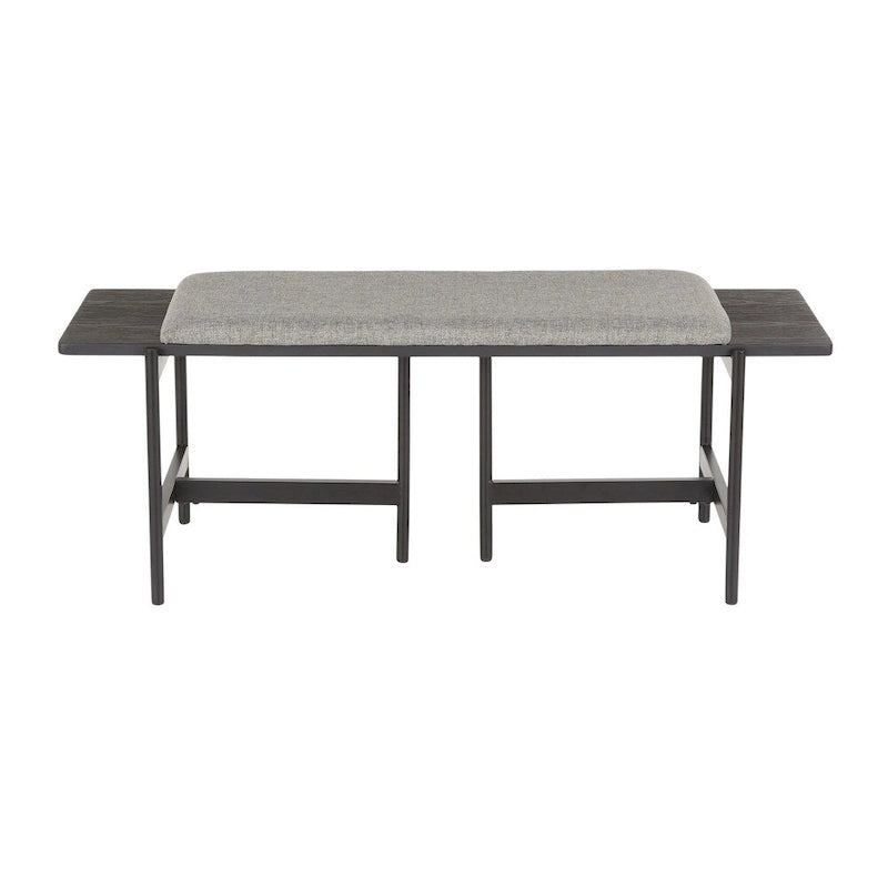 Banc contemporain Chloé avec assise rembourrée et accent en bois