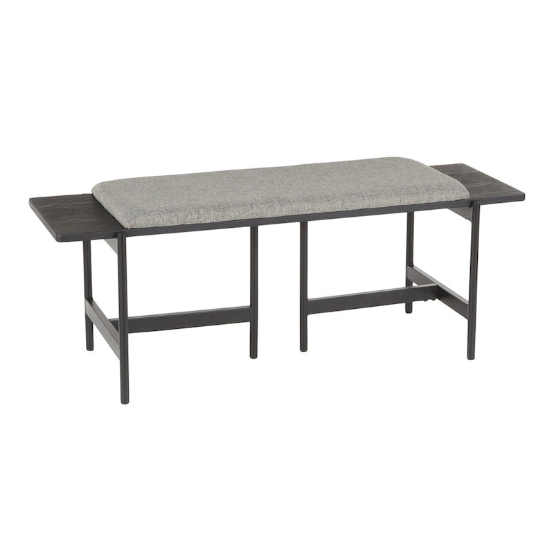 Banc contemporain Chloé avec assise rembourrée et accent en bois