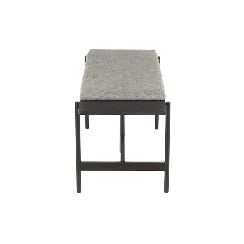 Banc contemporain Chloé avec assise rembourrée et accent en bois