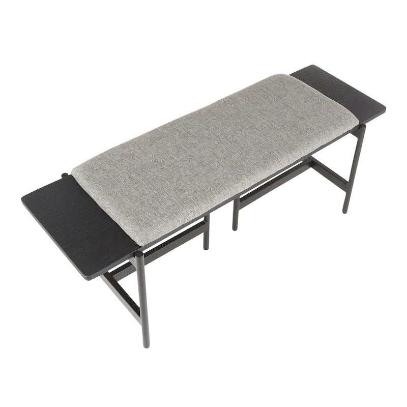 Banc contemporain Chloé avec assise rembourrée et accent en bois