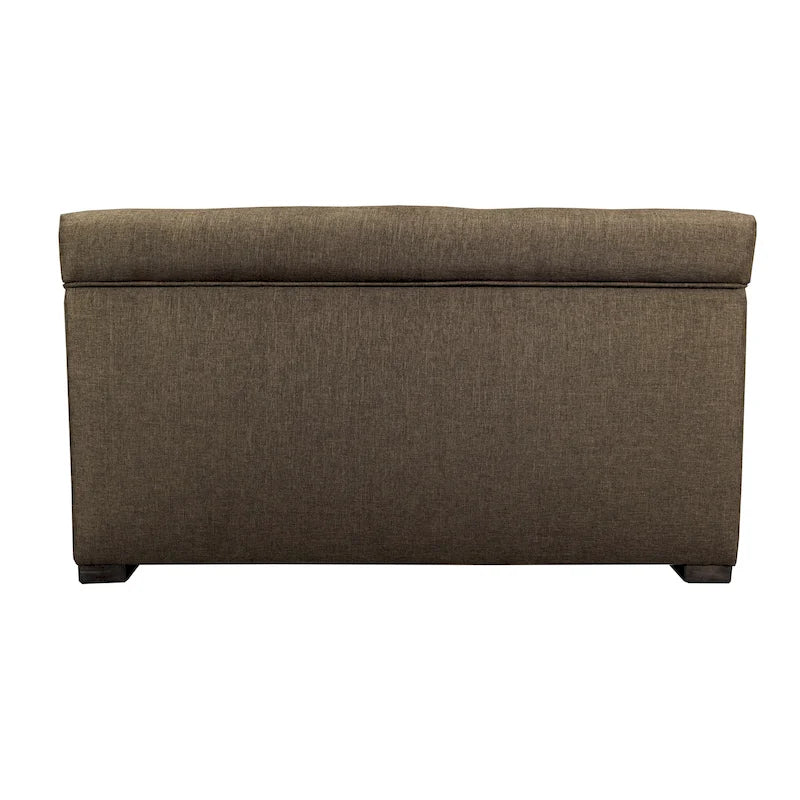 Banc de coffre de rangement tufté à 8 boutons couleur sable