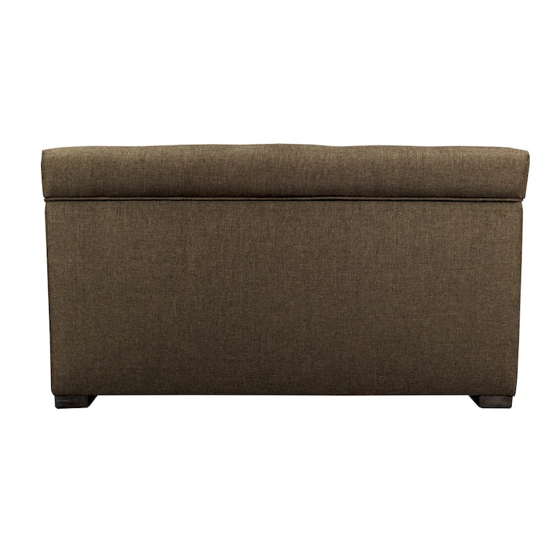 Banc de coffre de rangement tufté à 8 boutons couleur sable
