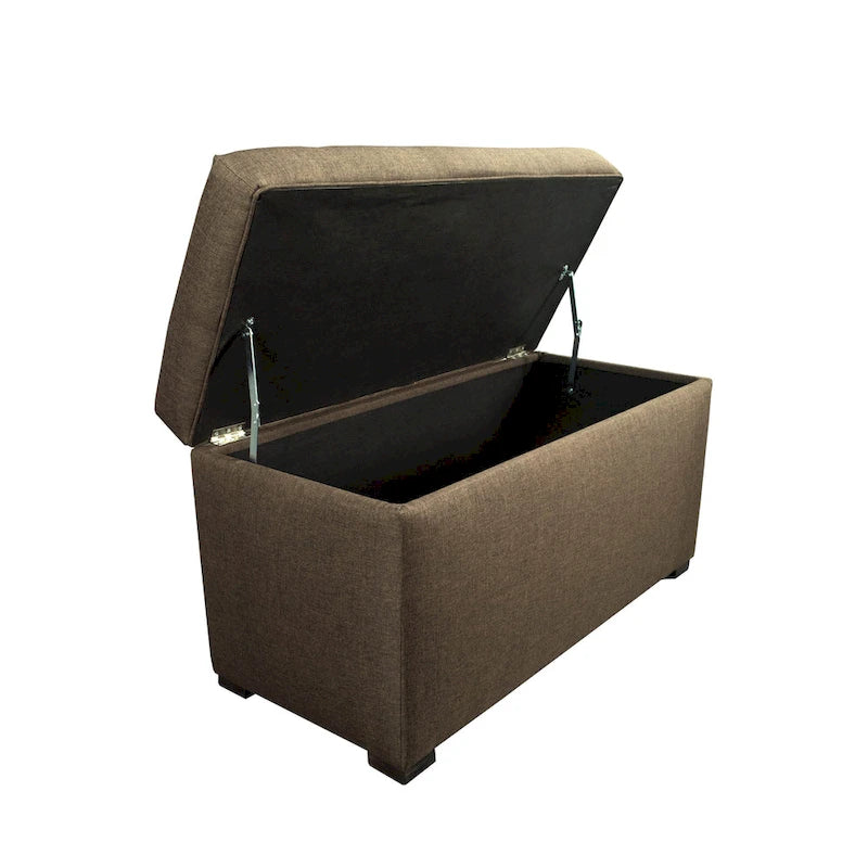 Banc de coffre de rangement tufté à 8 boutons couleur sable