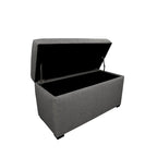 Banc de coffre de rangement tufté à 8 boutons couleur sable