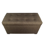 Banc de coffre de rangement tufté à 8 boutons couleur sable