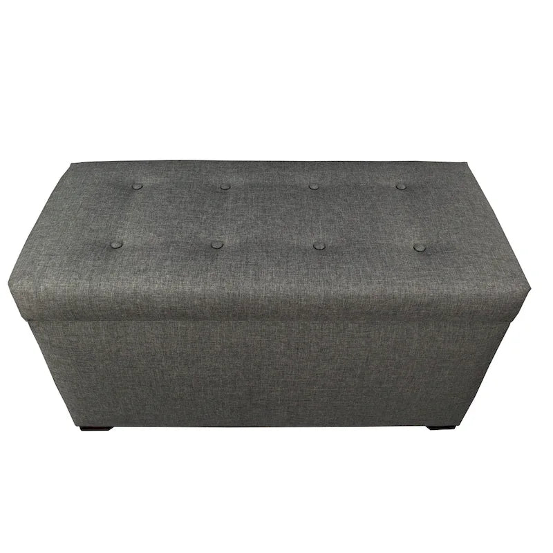 Banc de coffre de rangement tufté à 8 boutons couleur sable