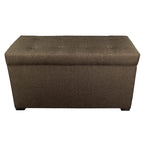 Banc de coffre de rangement tufté à 8 boutons couleur sable