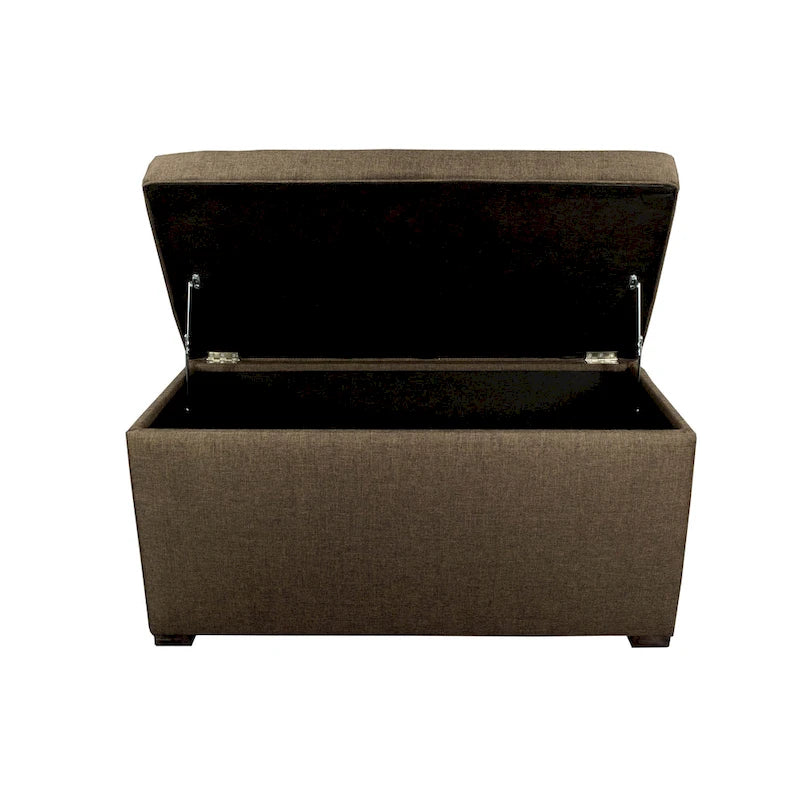 Banc de coffre de rangement tufté à 8 boutons couleur sable
