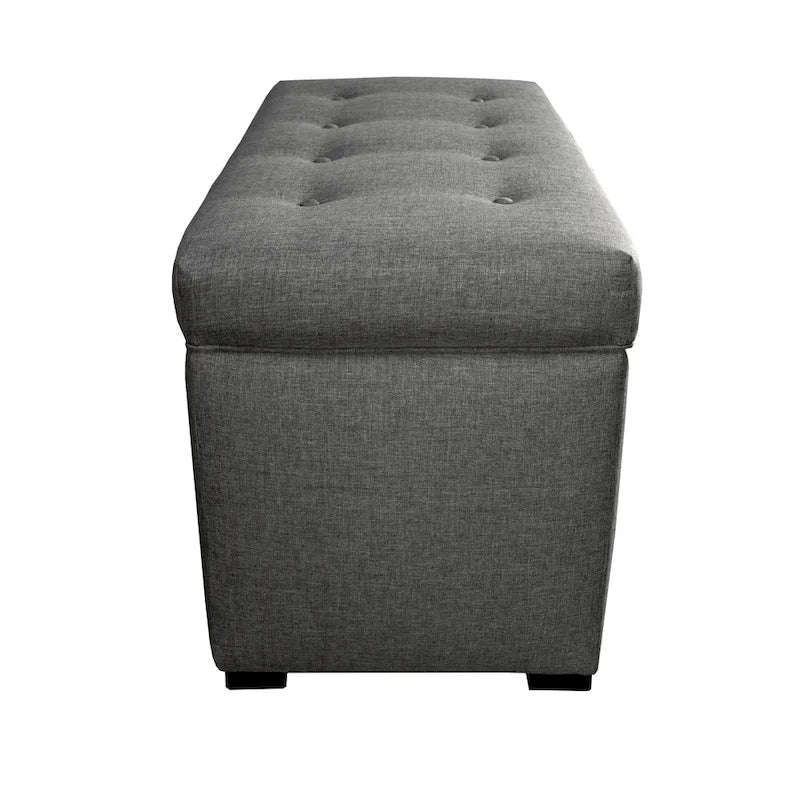 Banc de coffre de rangement tufté à 8 boutons couleur sable