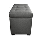 Banc de coffre de rangement tufté à 8 boutons couleur sable
