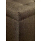 Banc de coffre de rangement tufté à 8 boutons couleur sable