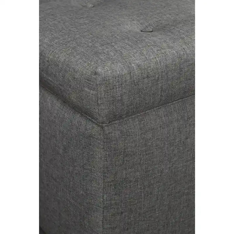 Banc de coffre de rangement tufté à 8 boutons couleur sable