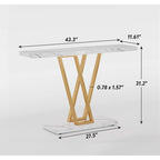 43.3Console table, Hallway Table Industrial Display Shelf for Entry Way, Hallway, Couch, Living Room, Kitchen, Foyer