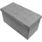 Banc de rangement / coffre contemporain en faux daim (Petit modèle en daim, gris)