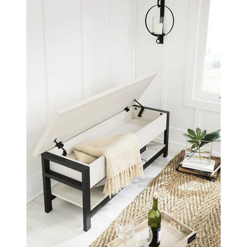 Banc de rangement Rhyson White