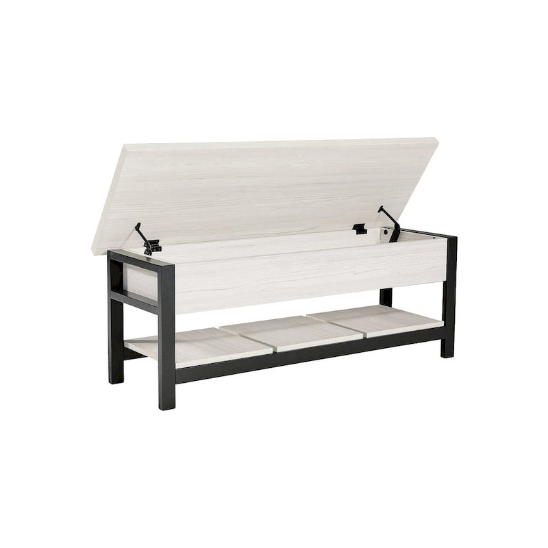 Banc de rangement Rhyson White