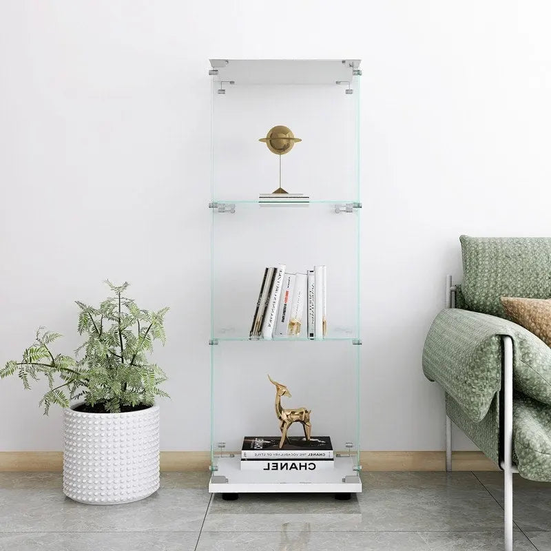 Vitrine de cuisine moderne en verre avec 3 étagères