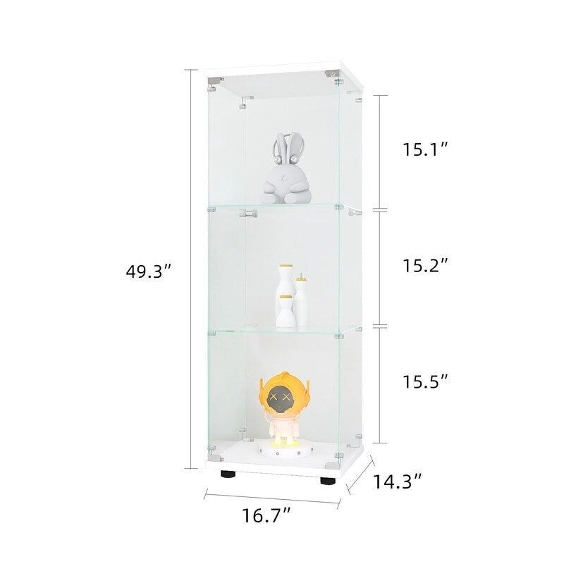 Vitrine de cuisine moderne en verre avec 3 étagères