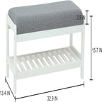 Banc à chaussures en bois - 34P x 83,5L x 40H