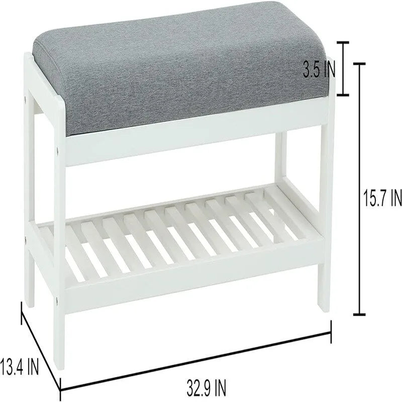 Banc à chaussures en bois - 34P x 83,5L x 40H