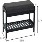 Banc à chaussures en bois - 34P x 83,5L x 40H