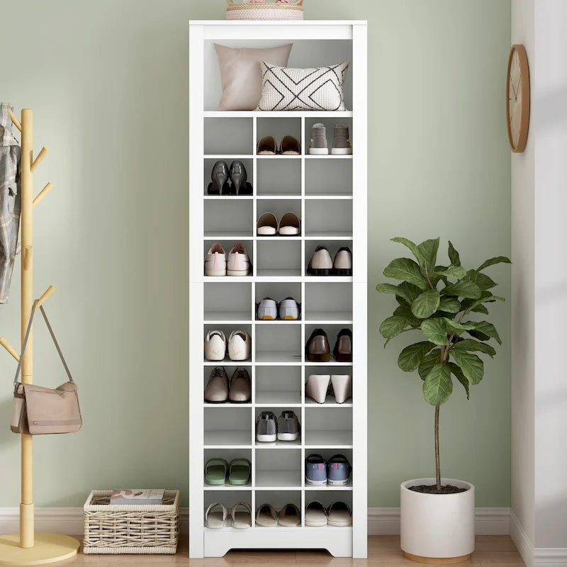 Meuble console élégant à 30 casiers à chaussures