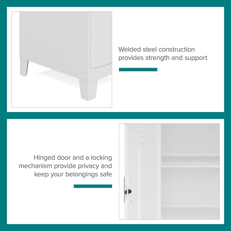 Armoire de rangement à 3 étagères avec porte ventilée de 42,5 po de hauteur