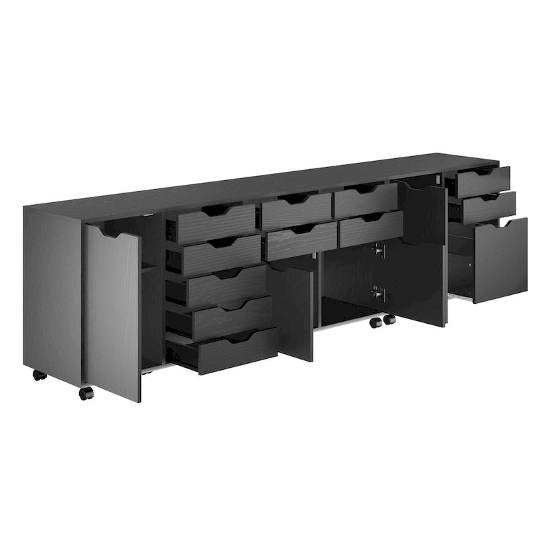 Armoire avec tiroir classeur, noir