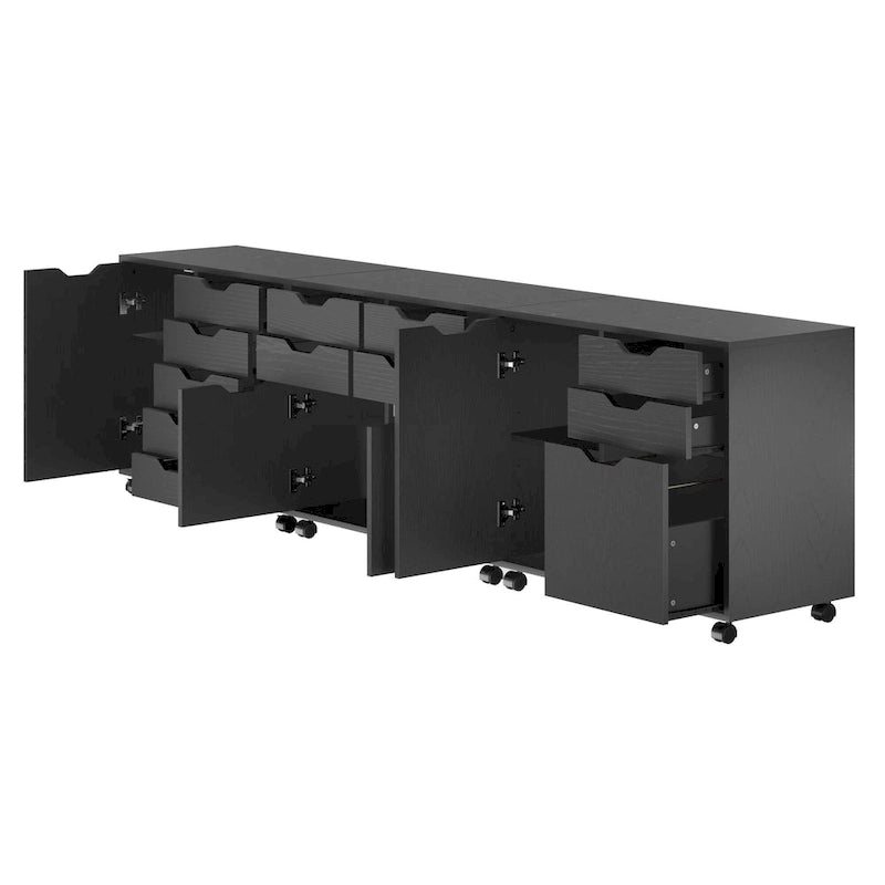 Armoire avec tiroir classeur, noir