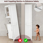 Meuble de salle de bain haut, Armoire de rangement étroite avec portes et étagère réglable