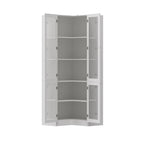Meuble de salle de bain d'angle blanc 78,7H - Rangement élégant pour n'importe quelle pièce